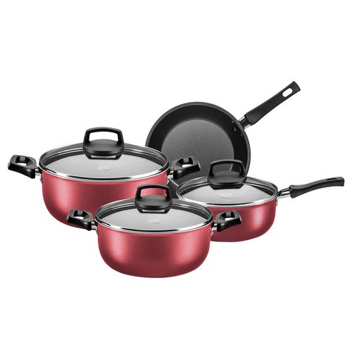 Batería Cocina Olla Cacerola 4 Piezas Aluminio Teflón Mta