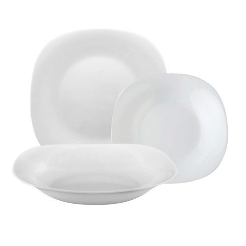 Juego Vajilla Cocina 18 Piezas Platos Cuadrados Parma Vidrio Templado Bormioli Rocco