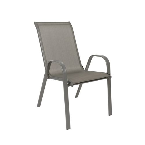 Sillón Silla Acero Pintado Textileno Gris Reforzado Apilable