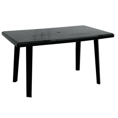 Mesa Plástica Rectangular Negra Reforzada 135x80 cm Quality
