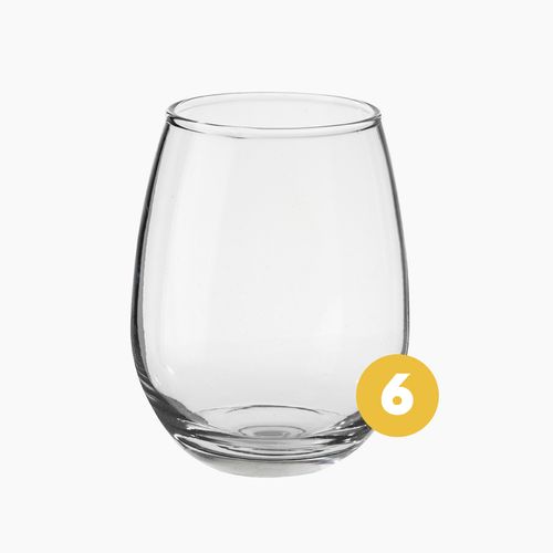 Set X 6 Copas Copón Vaso Vidrio Sin Tallo Gourmet Rigolleau