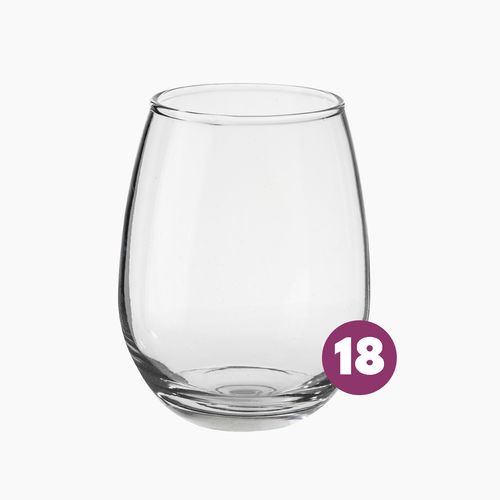 Set x 18 Copas Copón Vaso Vidrio Sin Tallo Gourmet Rigolleau