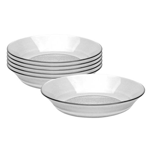 Set Juego x 6 Platos Hondos Vidrio Acquamarine Rigolleau