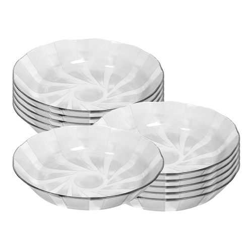 Juego Set x 12 Platos Hondos Vidrio Galaxia Rigolleau