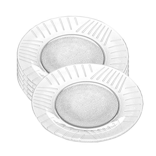 Juego Set x 6 Platos Playos Vidrio Tilcara Rigolleau