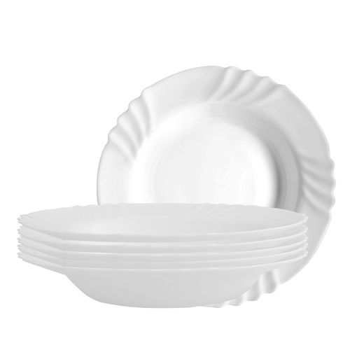 Set x 12 Platos Hondos Vidrio Templado Opal Opalinos Ebro