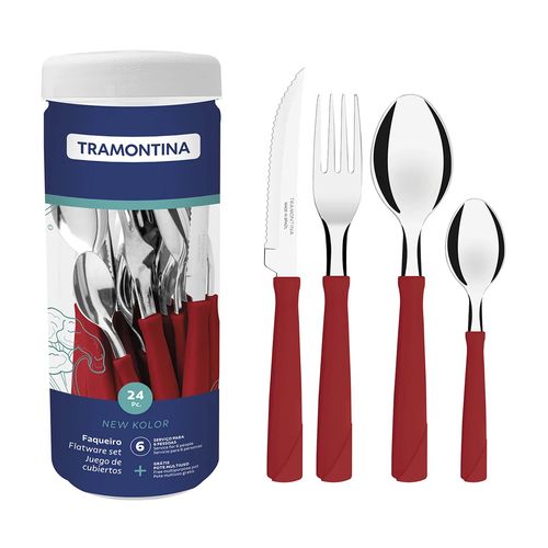Juego x 24 cubiertos New Kolor Tramontina