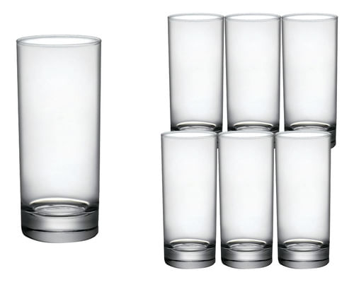 Set X 6 Vasos Vidrio Agua Jugo 250 Cc Caravelle Bormioli