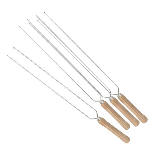 Pinche Asado Juego x 4 unidades Alambre Cromado Doble 75 cm