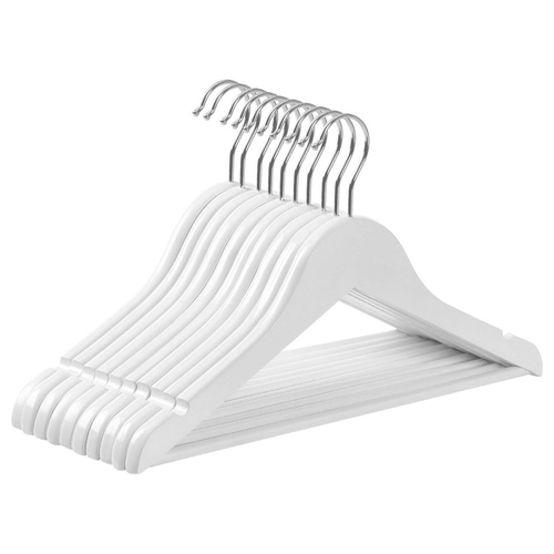 Pack x10 Percha Madera Lustrada Gancho Metálico Giratorio