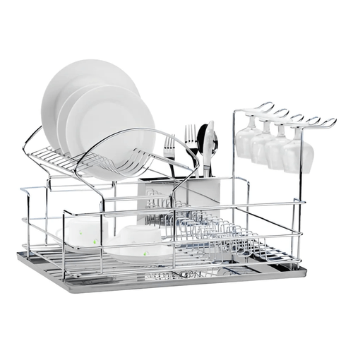 Escurridor Platos Y Cubiertos Secaplatos C/bandeja Acero