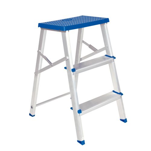 Banqueta Aluminio Plegable 65 Cm Alto 3 Escalones