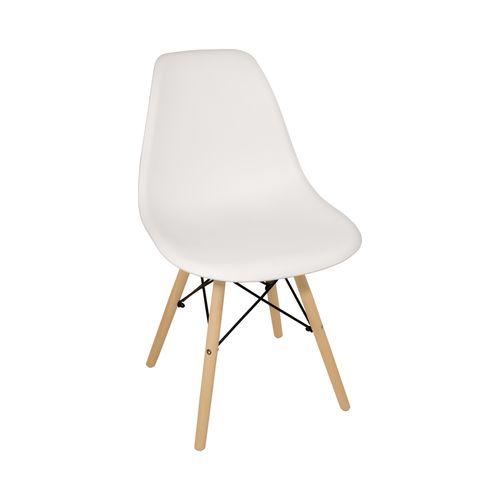 Silla Comedor Plastico Patas De Madera Diseño Eames Dsw