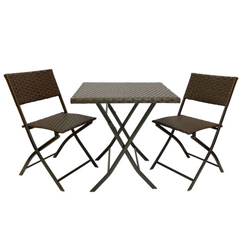 Juego De Jardin Sillas Sillones Mesa 3 Pzas Simil Ratan