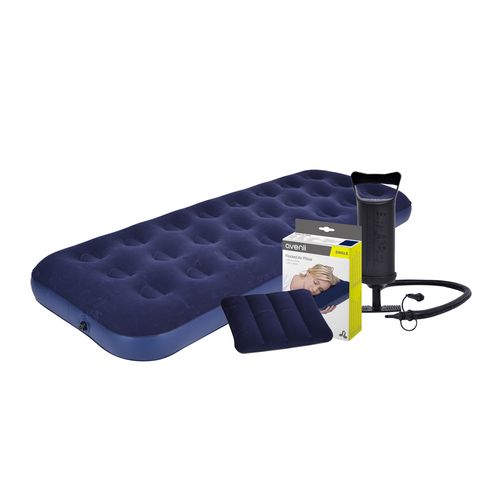 Set Colchón Inflable Individual + Almohada + Inflador Avenli