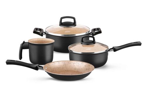 Batería Cocina Olla Cacerola Aluminio Teflón Safira 4p MTA