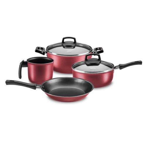 Batería Cocina Olla Cacerola Aluminio Teflón Safira 4p MTA