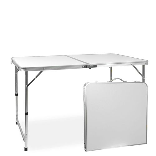 Mesa Plegable Tipo Valija Aluminio y Tapa MDF Utile