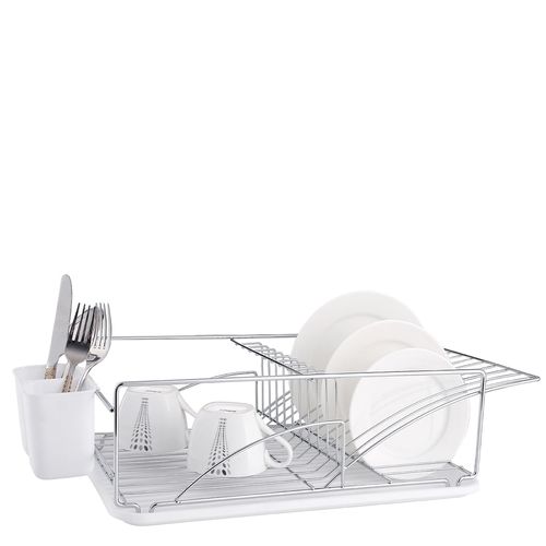 Escurridor Secaplatos Alambre Cromado C/Bandeja Wave Utile