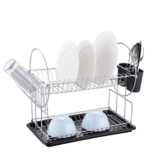 Escurridor Platos Vasos Secaplatos Alambre Cromado C/bandeja