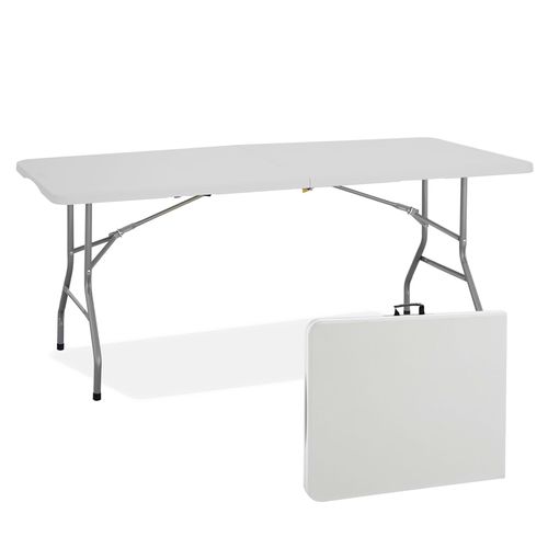 Mesa Plegable 240 Cms. Plastica Valija Camping Picnic Playa