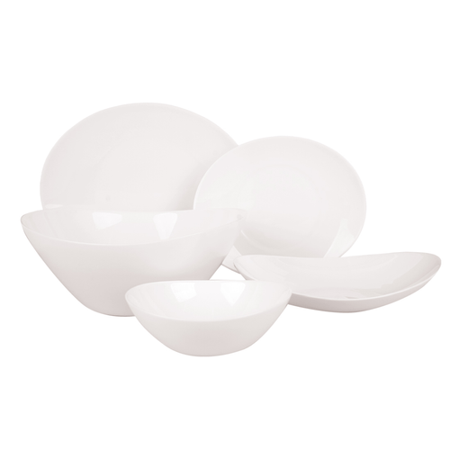 Juego Vajilla x 25 Pzas. Vidrio Opalina Oval Atenea Utile