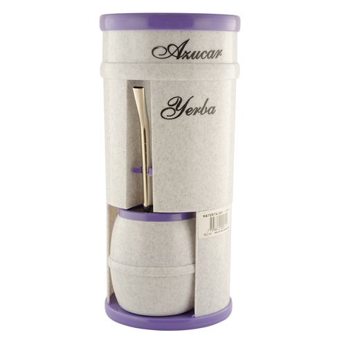 Set Matero Matera Redonda Yerba Azúcar Mate Bombilla Fluvion