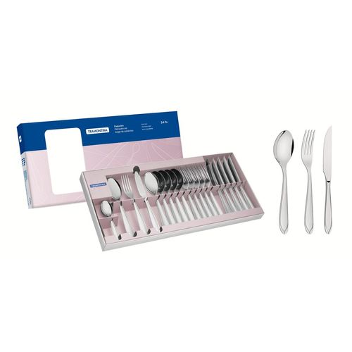Juego De Cubiertos Tramontina Laguna 24 Pzs Acero Inoxidable