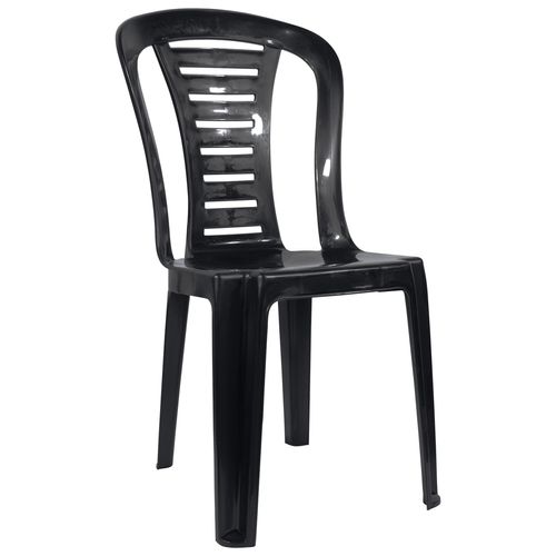 Silla Plástica Apilable Reforzada Negro Reina Quality