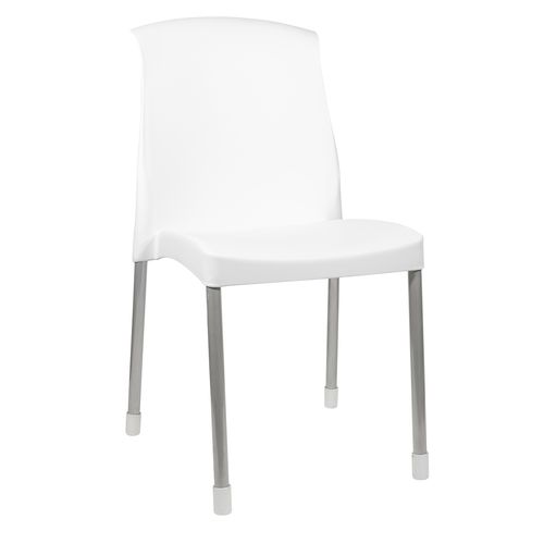 Silla Plástica Reforzada Patas De Caño Color Galana Quality