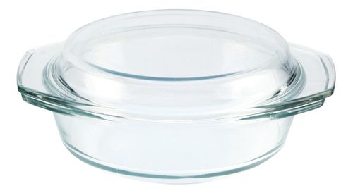 Cacerola Redonda Con Tapa Vidrio Templado Para Horno 2 Lts