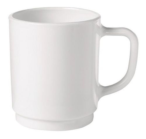 Jarro Jarrito Mug Taza Vidrio Opal Templado Blanco 340 Cc