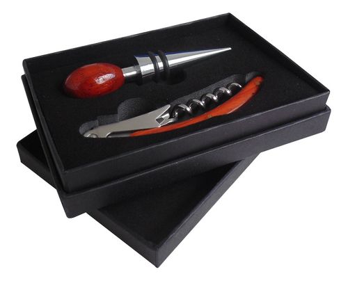 Set de vino de acero cromado con estuche Utile 2 piezas