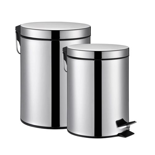 Set Cesto Tacho Basura Acero Inoxidable 3 Lts Y 12 Lts Pedal