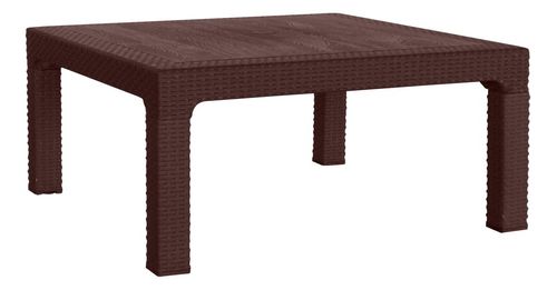 Mesa Ratona Cuadrada Plástica Simil Ratan 90cm Alejo Quality
