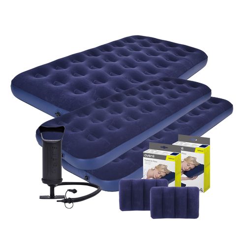 Colchon Inflable 2 Plazas + 2 De 1 Plaza + 2 Inflador + 2alm