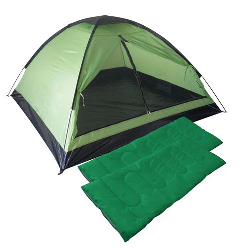 Set Combo Carpa 4 Personas Iglu Camping + 2 Bolsas Dormir