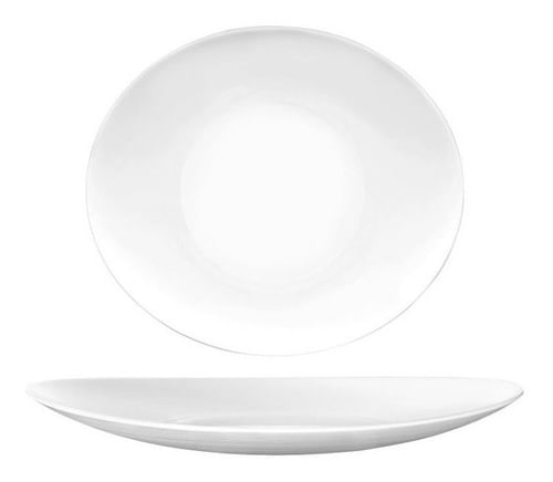 Set X6 Platos Playos Vidrio Templados Opal Opalinos Ovalados