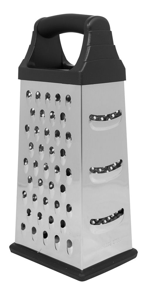 Rallador Queso Verduras Acero Inoxidable Con Mango 4 Caras