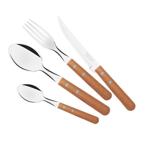 Juego de Cubiertos 24 Piezas Mango Madera Dynamic Tramontina