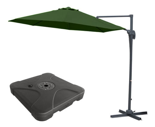 Sombrilla Parasol Jardin Grande Lateral Aluminio 3m + Base