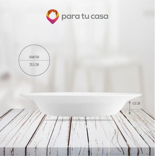 Plato pasta 29,5 cm Vidrio Templado Bormioli Gran Gusto