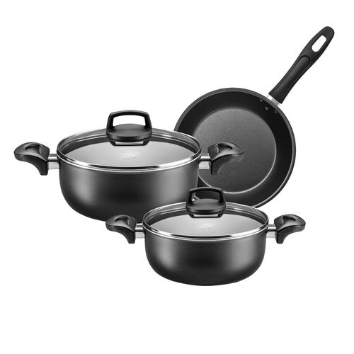 Juego De Cacerola Batería 3 Piezas Aluminio Teflón Supra Mta