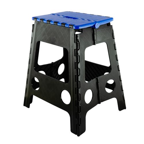 Banqueta Plástica Alta Plegable 46 cm Camping Hogar Quality