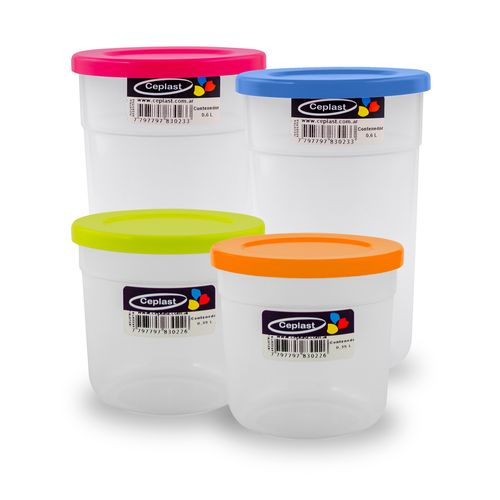 Set x8 Potes Herméticos Taper Plásticos Ceplast