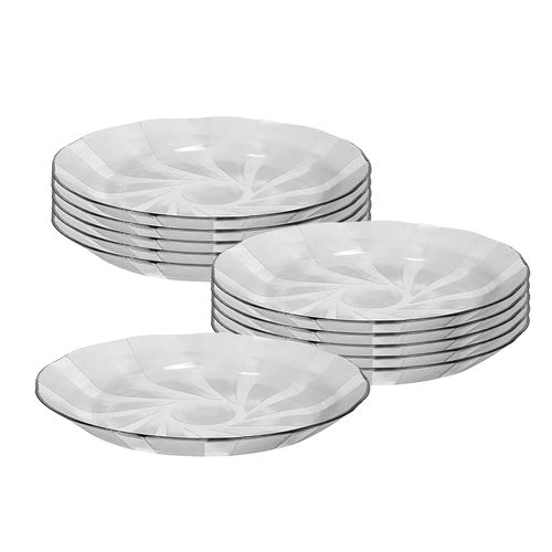 Juego Set 12 Platos Playos Vidrio Galaxia Rigolleau