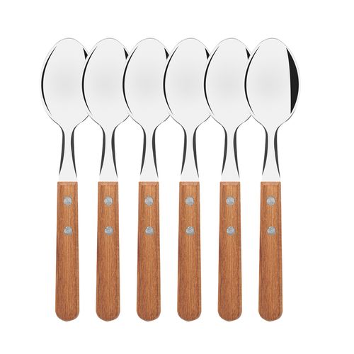 Cucharas de Mesa x6 unid. Mango Madera Dynamic Tramontina