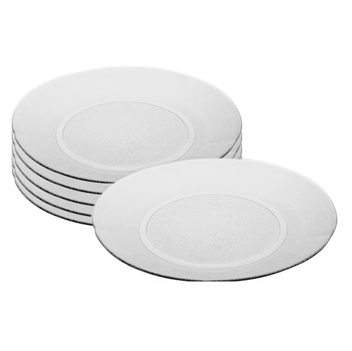 Juego Set x 6 Platos Playos Vidrio Acquamarine Rigolleau