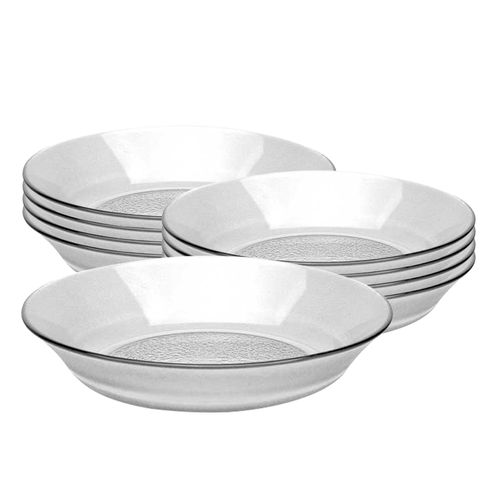 Set Juego x 12 Platos Hondos Vidrio Acquamarine Rigolleau