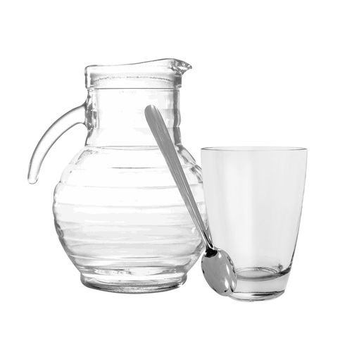 Juego Jarra Espiral Rigolleau + 6 Vasos Pampa 400 cc Durax